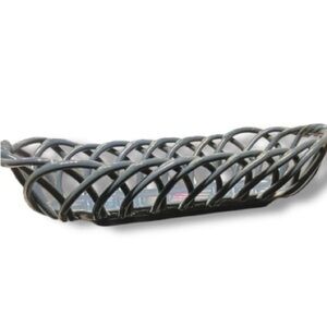 Ceramic Bread Basket, Dusty Blue Swirl Substantial Stars